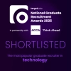 Shortlisted - The most popular graduate recruiter in technology award 2025, sponsored by Blackbridge